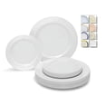 thumbnail image 1 of " OCCASIONS " 50 Plates Pack (25 Guests)-Heavyweight Wedding Party Disposable Plastic Plate Set -25 x 10.5'' Dinner + 25 x 7.5'' Salad/Dessert plates (Plain White), 1 of 3