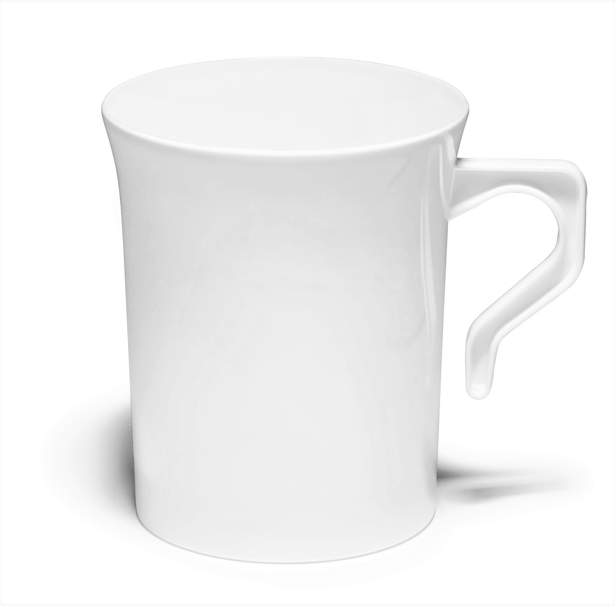 OCCASIONS " 60 Mugs Pack, Heavyweight Disposable Wedding Party Plastic 8oz  Coffee Mugs/Tea Cups/Cappuccino Cups/Espresso Cup with Handles (8 oz Mugs,  Plain White ) - Walmart.com