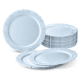 thumbnail image 1 of " OCCASIONS " 60 Plates Pack, Vintage Party, Disposable Wedding Party Plastic Plates (10.25'' Dinner Plate, Portofino in Blue), 1 of 8