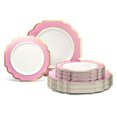 thumbnail image 1 of " OCCASIONS " 80 Plates Pack,(40 Guests) Heavyweight Premium Wedding Party Disposable Plastic Plates Set -40 x 10.5'' Dinner + 40 x 8'' Salad/Dessert( in Light Pink & ), 1 of 9