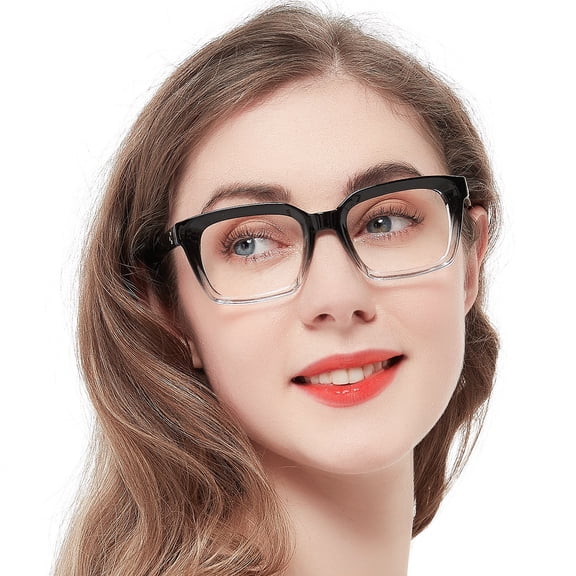OCCI CHIARI 2.25 Reading Glasses Women Big Readers for Large Lady Clear Lens (1.0 1.25 1.5 1.75 2.0 2.25 2.5 2.75 3.0 3.5 4.0) with Arylic Lens