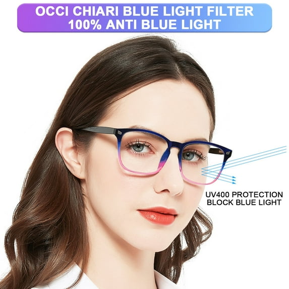 OCCI CHIARI 4.0+ Reading Glasses Women Blue Light Blocking Reader 400(1.0 1.25 1.5 1.75 2.0 2.25 2.5 2.75 3.0 3.5 4.0 5.0 6.0) with Arylic Lens