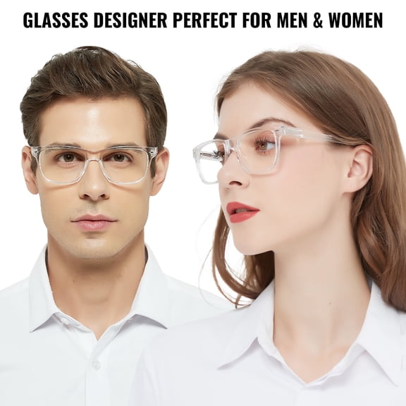 OCCI CHIARI 4 Pack Reading Glasses for Women Men, Large Square Readers 4.0 Clear Frame with Spring Hinge, Mens Designer Reader Glasses