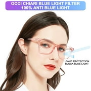 OCCI CHIARI Blue Light Blocking Reading Glasses Women 1.25 Square Readers for Lady(1.0 1.25 1.5 1.75 2.0 2.25 2.5 2.75 3.0 3.5 4.0 5.0 6.0) with Arylic Lens