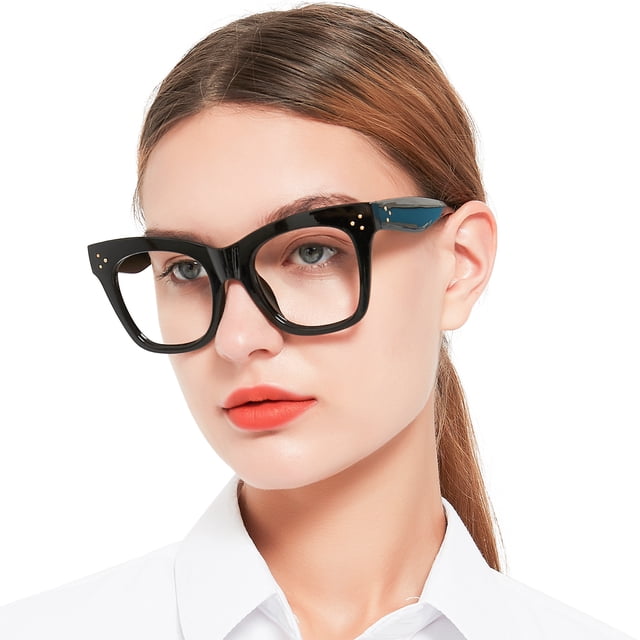 OCCI CHIARI Blue Light Blocking Reading Glasses for Women Oversized Readers Computer Reader 1.0 1.25 1.5 1.75 2.0 2.25 2.5 2.75 3.0 3.5 4.0 5.0 6.0 (Black, 1.5)