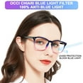 thumbnail image 1 of OCCI CHIARI Blue Light Blocking Reading Glasses Women Square Readers 1.0 1.25 1.5 2.0 2.25 2.5 2.75 3.0 3.5 4.0 5.0 6.0 with Arylic Lens, 1 of 6