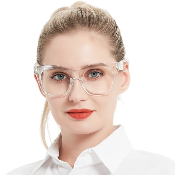 OCCI CHIARI Computer Reading Glasses Women UV Protection Anti Glare Game Reader 100 150 200 250 300 350 400 500 600 (Clear, 2.25)