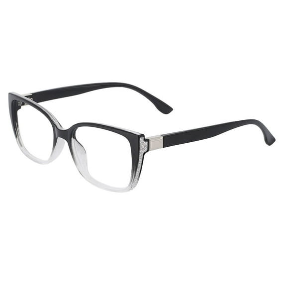 OCCI CHIARI Fashion Reading Glasses for Women Square Readers 1.0 1.25 1.5 1.75 2.0 2.25 2.5 2.75 3.0 3.5 4.0 5.0 6.0 (Black-Clear,2.00)