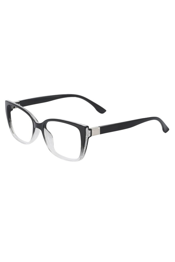 Fashion Reading Glasses for Women Square Readers 1.0 1.25 1.5 1.75 2.0 2.25 2.5 2.75 3.0 3.5 4.0 5.0 6.0 (Black-Clear,6.00)