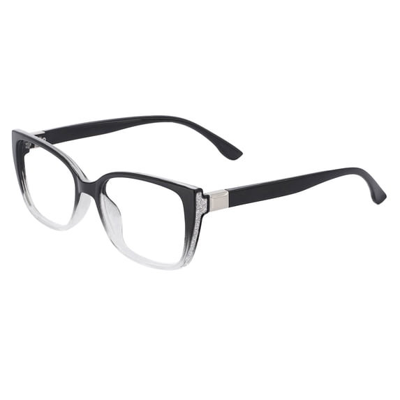 OCCI CHIARI Fashion Reading Glasses for Women Square Readers (Black-Clear,2.00)