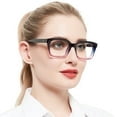 thumbnail image 1 of OCCI CHIARI Large Square Reading Glasses for Women +2.75 Stylish Readers with Spring Hinge (Purple), 1 of 7