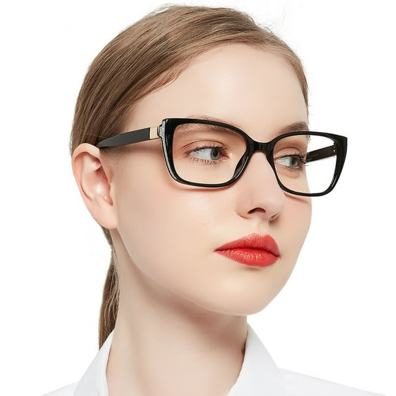 OCCI CHIARI Modern Big Frame Reading Glasses for Women Square Readers(Black 5.00) 1.0 1.25 1.5 1.75 2.0 2.25 2.5 2.75 3.0 3.5 4.0 5.0 6.0