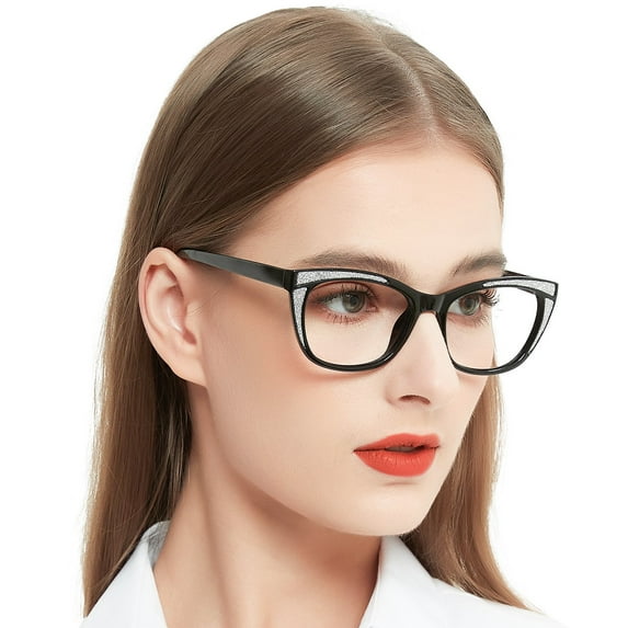 OCCI CHIARI Reading Glasses 2.0 Women's Trendy Readers 1.00 1.25 1.50 1.75 2.00 2.25 2.50 2.75 3.00 3.50 4.00(Black/Sliver) Acrylic Lens