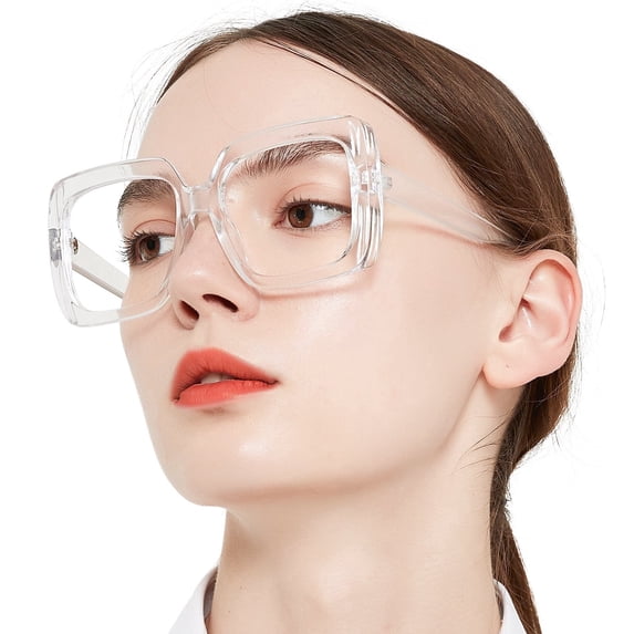 OCCI CHIARI Reading Glasses Oversized Reader (Transparent) with Arylic Lens