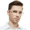 thumbnail image 1 of OCCI CHIARI Reading Glasses Men Square Reader Glasses 1.00 1.25 1.50 1.75 2.00 2.25 2.50 2.75 3.00 3.50 4.00 (Clear 225) with Spring Hinges, 1 of 7