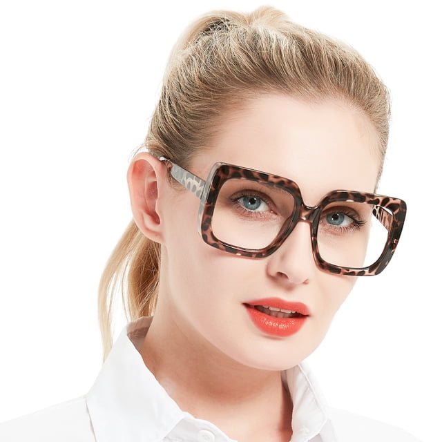 OCCI CHIARI Reading Glasses Women 1.0 Square Reader 1.0 1.25 1.50 1.75 2.0 2.25 2.5 2.75 3.0 3.5 4.0(Grey,1.00) with Arylic Lens