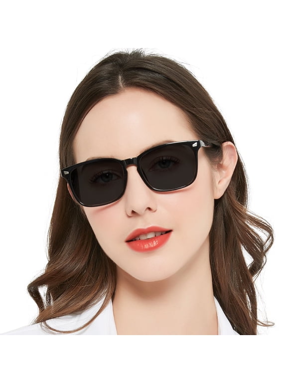 Reading Sunglasses 1.25 Women's Trendy Sun Readers (Black) UV Protection Blue Light Blocking Outdoors Arylic Lens