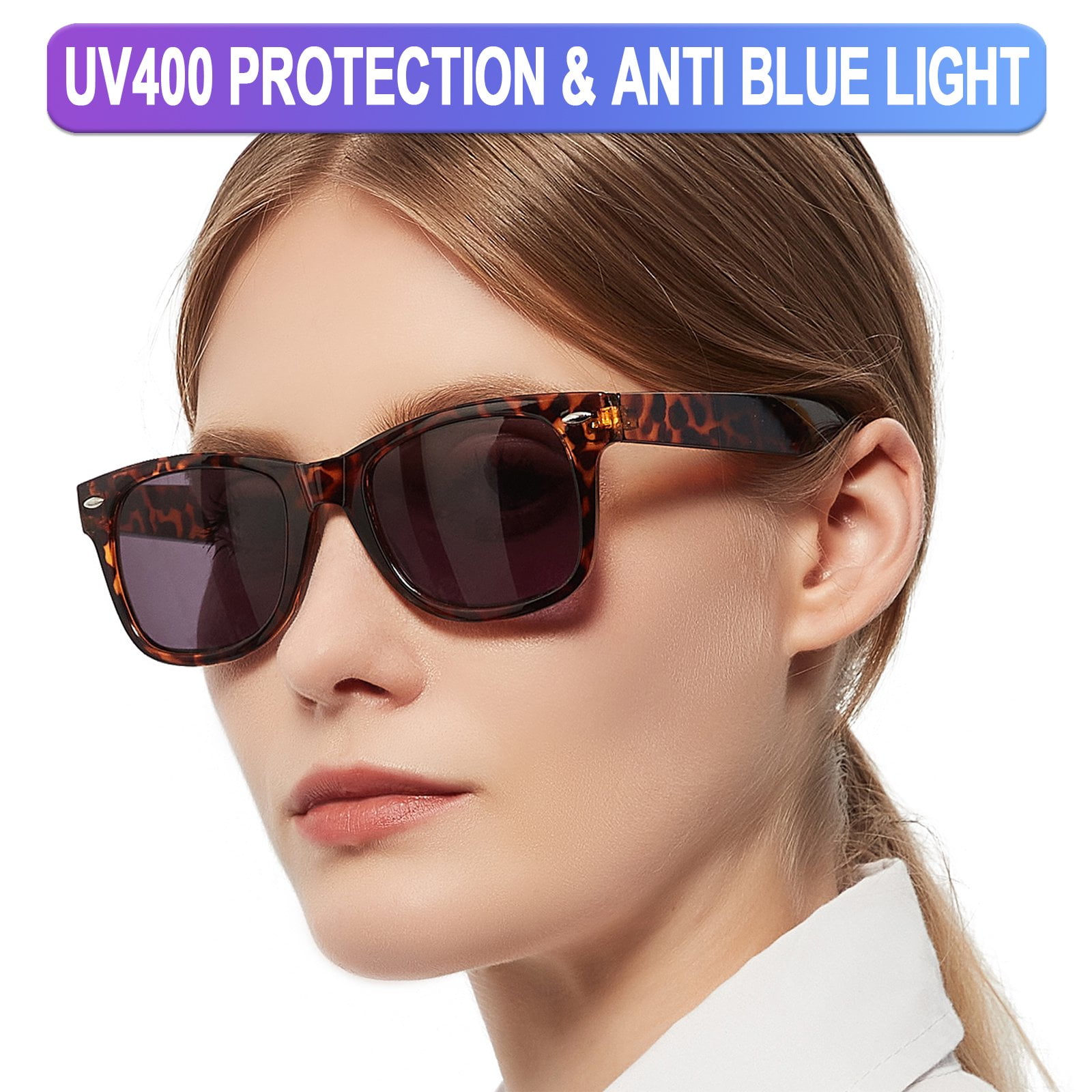 OCCI CHIARI Reading Sunglasses Women UV Protection Outdoor Reader Blue Light Blocking Glasses(Leopard, 400) with Arylic Lens,Not Bifocals