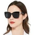 thumbnail image 1 of OCCI CHIARI Retro Cateyes Sunglasses for Women Vintage Polarized Large Shining Sun Glasses for Running Driving Fishing UV400 Protection(Black), 1 of 8