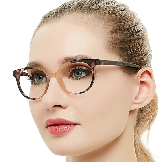 OCCI CHIARI Women Stylish Round Reading Glasses for Reader 1.0 1.25 1.5 1.75 2.0 2.5 3.0 3.5 4.0 5.0 6.0 (Brown, 600)