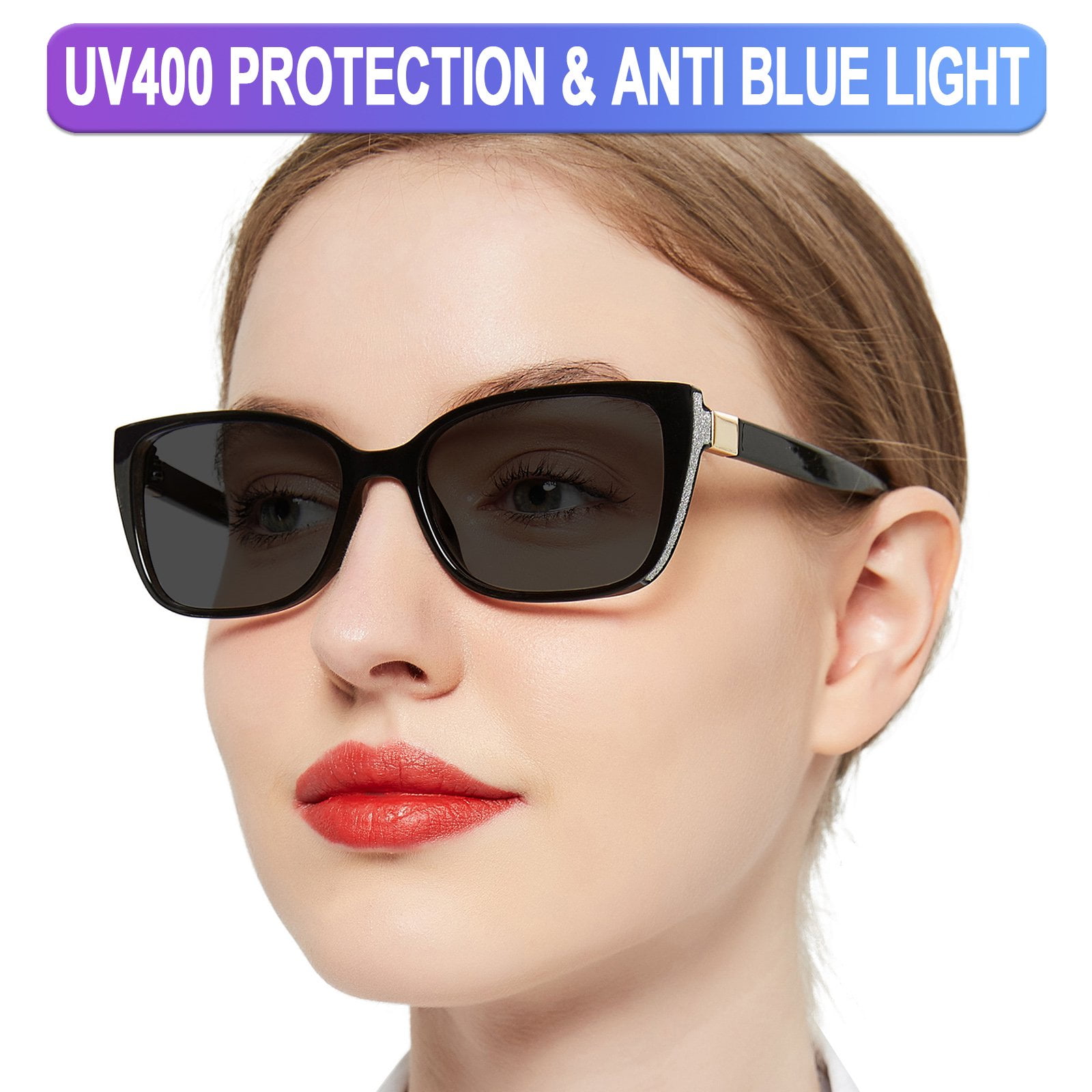 OCCI CHIARI Women's 3.50 Reading Glasses Sunglasses Blue Light Sunglass UV Protection Black Readers 1.0 1.25 1.5 1.75 2.0 2.25 2.5 2.75 3.0 3.5 with Acrylic Lens