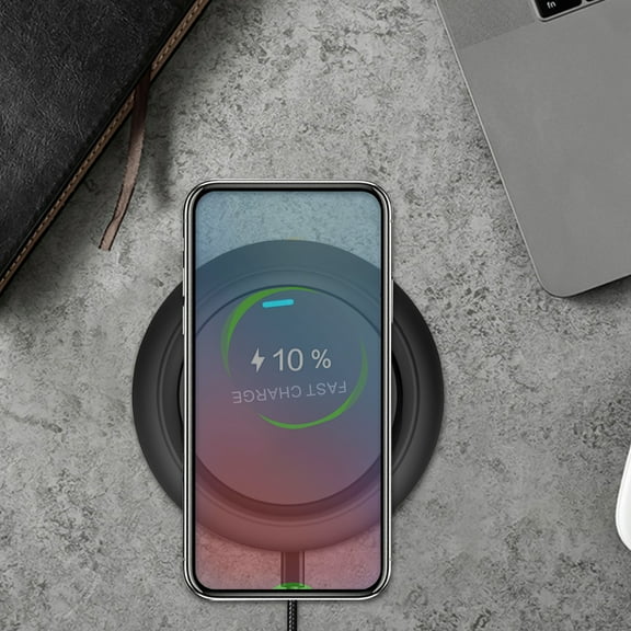 OCCOA 10W Wireless Charger Compatible iPhone Samsung Android, Qi Certified Desktop Fast Charging Pad with LED Indicator, Over Temperature Protection,Black