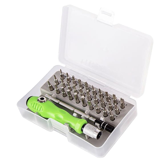 OCCOA 32 in 1 Precision Screwdriver Set Repair Tool Kit, Magnetic Mini Screwdriver Set for Laptop Phone Glasses, Chrome Vanadium Steel Bits with Extension Rod, Green