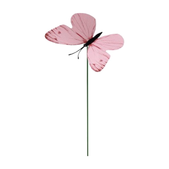 OCCOA Artificial Butterfly Garden Stakes Realistic Plastic Butterflies, Waterproof Outdoor Yard Decor for Flower Pots Planters, Patio Lawn Garden Decoration, Pink