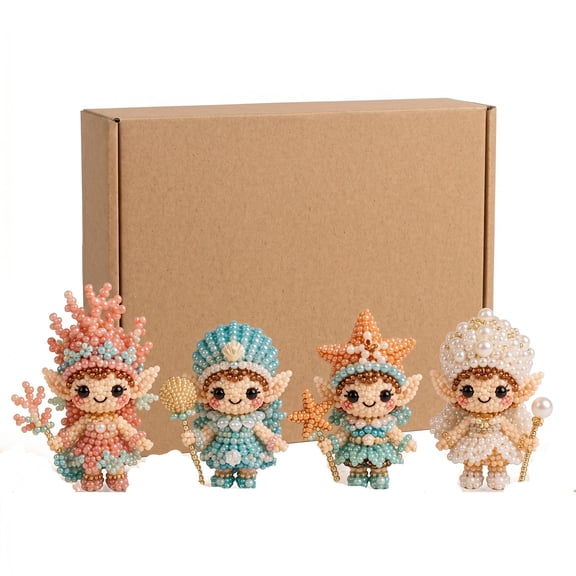OCCOA Beaded Elf DIY Craft Kit Handmade Jewelry Making Set, Full Supplies with Step-by-Step Instruction, Creative Ornament for Adults, F