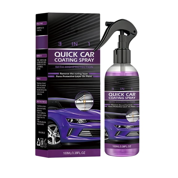 OCCOA Ceramic Car Coating Spray 100ml, 3-in-1 Paint Restorer Protector Polish, Hydrophobic Water Repellent Gloss for All Vehicle Colors, Multicolor