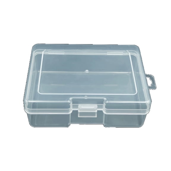 OCCOA Clear Plastic Storage Box with Lock Lid Portable, Small Hardware Jewelry Organizer Container, Stackable Transparent Stationery Case, Clear