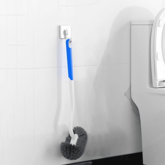 OCCOA Curved Toilet Bowl Brush,Plastic Long Antislip Grip Handle Toilet Cleaning,Hanging Portable with Type Capability Brush,Clean Every Corner of the Toilet,Blue