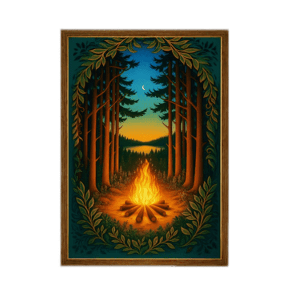 OCCOA Dynamic Light Up Painting Forest Illuminated Decor Picture Frame Ambient Light Artwork for Indoor Home Desk Wall Decor Halloween Gift Idea, Yellow