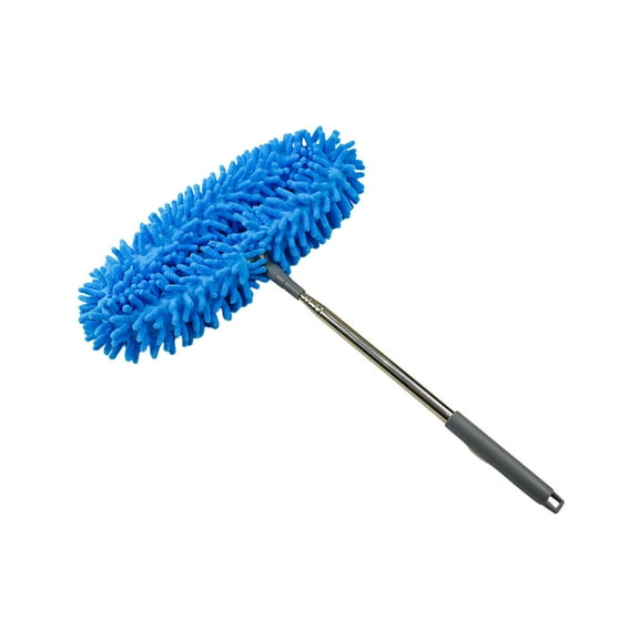 OCCOA Extendable Dust Mop and Glass Cleaning Brush for Home, 14-63 Inch Multi Purpose Duster for Kitchen Bathroom and Tile, Washable, Blue