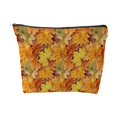 thumbnail image 1 of OCCOA Fall Zipper Makeup Bag with Pumpkin Maple Print Large Capacity Portable Toiletry Pouch for Travel Office Daily Storage, C, 1 of 6