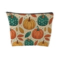 thumbnail image 1 of OCCOA Fall Zipper Makeup Bag with Pumpkin Maple Print Large Capacity Portable Toiletry Pouch for Travel Office Daily Storage, D, 1 of 6