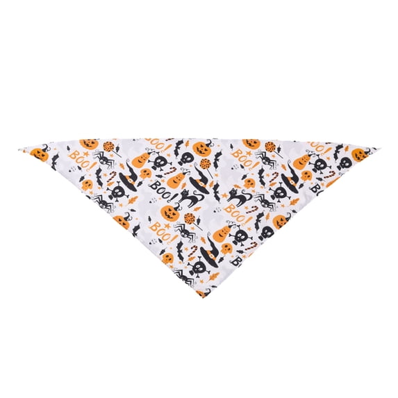 OCCOA Halloween Dog Bandana Pet Triangular Bib Scarf, Soft Adjustable Neck Kerchief for Small Medium Large Dogs, Party Outfit Accessory Costume, White