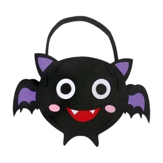 OCCOA Halloween Felt Candy Bucket Multi Cartoons Handheld Goodie Bag for Party Gift Storage Candy Tote for Halloween Outdoor Activity Favor, A