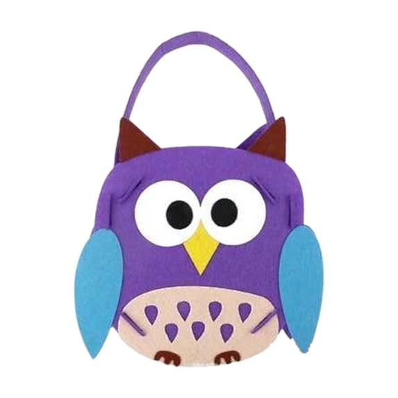 OCCOA Halloween Felt Candy Bucket Multi Cartoons Handheld Goodie Bag for Party Gift Storage Candy Tote for Halloween Outdoor Activity Favor, B