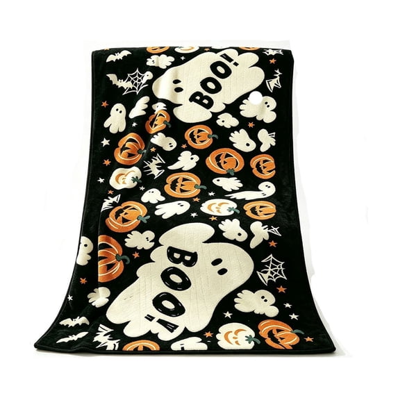 OCCOA Halloween Flannel Throw Blanket Festive Printed Decorative Blanket for Sofa Couch Bed Versatile Home Decoration for Bedroom Living Room Holiday Decor Gift, A