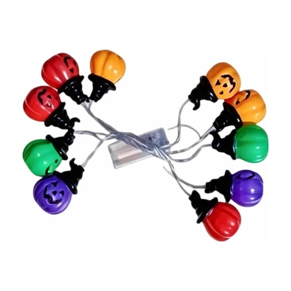 OCCOA Halloween Pumpkin String Lights 10 LED 5FT Battery Operated Fairy Lights Indoor Outdoor Party Home Porch Garden Fall Decor, Multicolor