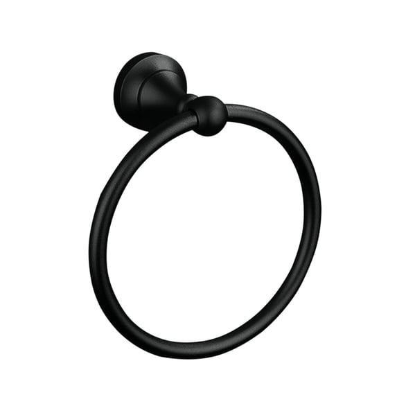 OCCOA Hand Towel Ring Round Bath Towel 304 Stainless Steel, Wall Mount Towel Holder for Kitchen Bathroom, Rustproof Space Saving Design, Black