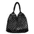 thumbnail image 1 of OCCOA Handmade Woven Beach Hollow Casual Handbag Large Capacity, Woven Tote Shoulder Bag for Summer Vacation, Boho Beach Accessory, Black, 1 of 7