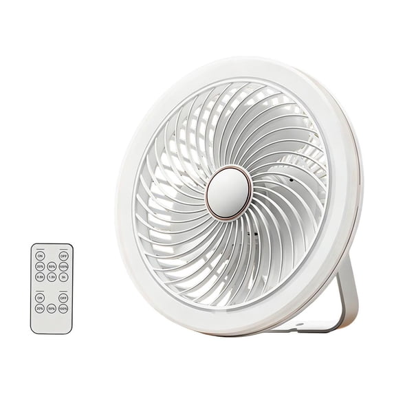 OCCOA Hanging Camping Fan with LED Light Remote Control Portable Desk Fan with Aromatherapy Quiet Motor Fan for Tent Camping Indoor Use, White