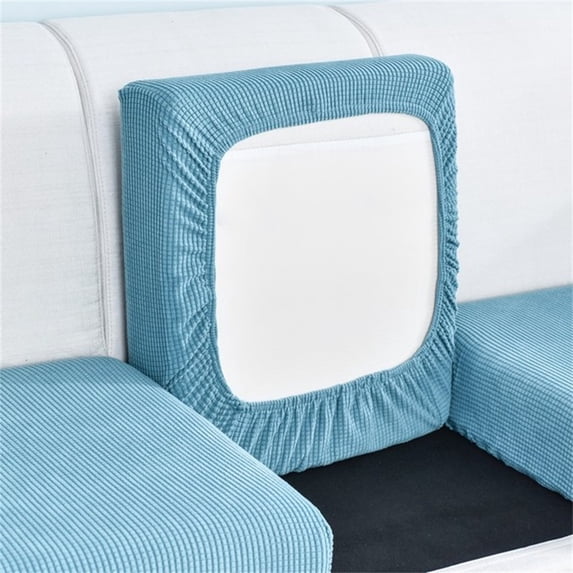 OCCOA High Elastic Sofa Seat Cover Cushion Protector for Living Room, Tightly Wrapped Fiber Fabric with Belt Reinforcement, Fade and Shrink Resistant, Blue