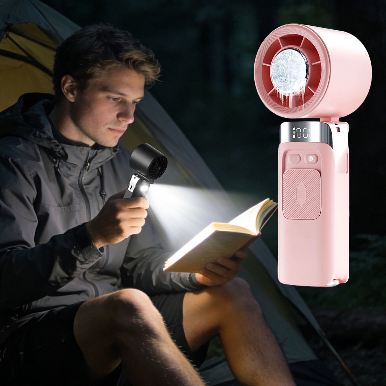 OCCOA High Speed Portable Handheld Turbine Fan with Lighting LED ...