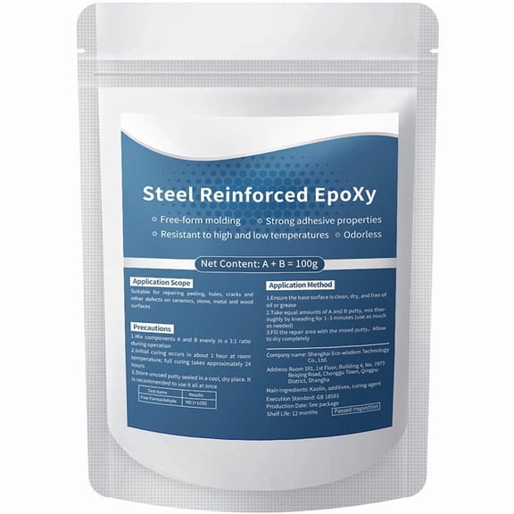 OCCOA High Strength Multi-purpose Repair Adhesive Paste, Strong Iron Epoxy for Plastics Metal Water Tank, Waterproof Weatherproof Weld-like Bonding, White