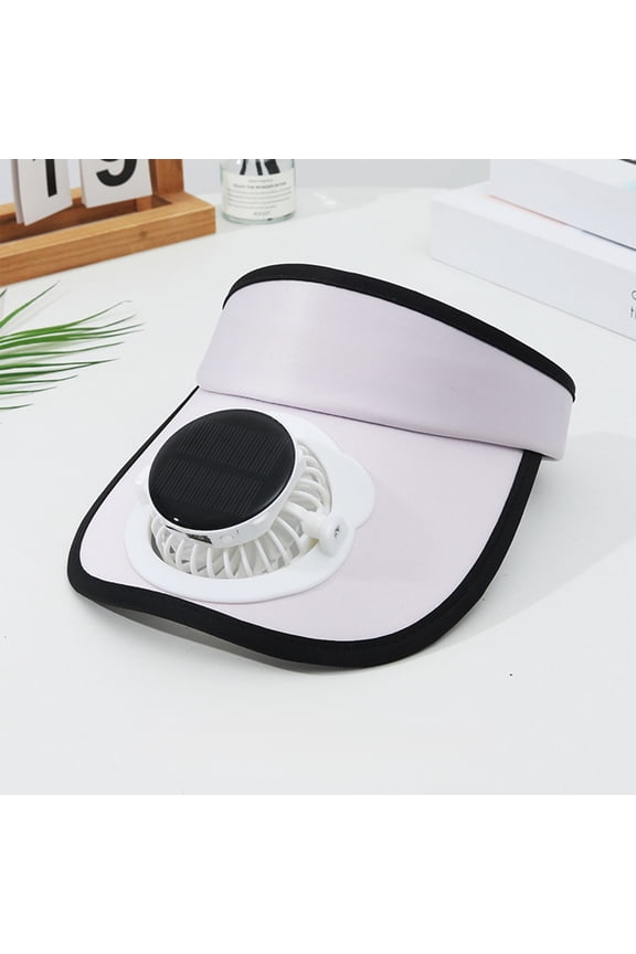 Kids Visor, Sun Visor Hat with USB Charging Fan, Cute Cartoon Design, Wide Brim Empty Top Sunhat for Boys Girls Outdoor ,Purple