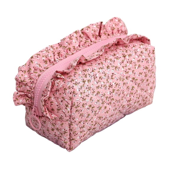 OCCOA Lace Floral Pen Bag Large Capacity Suitable for Outdoor Travel Handbag Makeup Bag Three-Dimensional Storage Pouch for Stationery Cosmetics, E