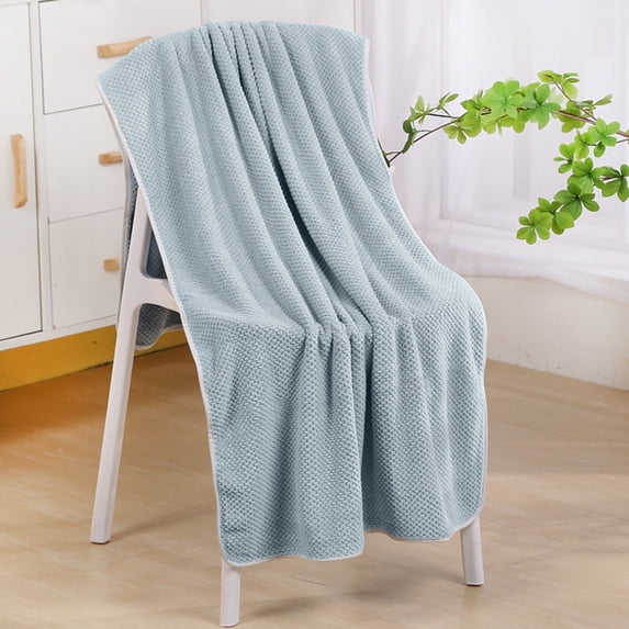 OCCOA Large Bath Towel Thick Soft Absorbent Quick Dry for Adults, 28x55 Inch Microfiber Bath Towel for Shower Pool and Gym, Fast Drying Wrap, Haze Blue